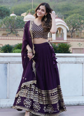 Uncommon Wine Colour Lehenga Choli